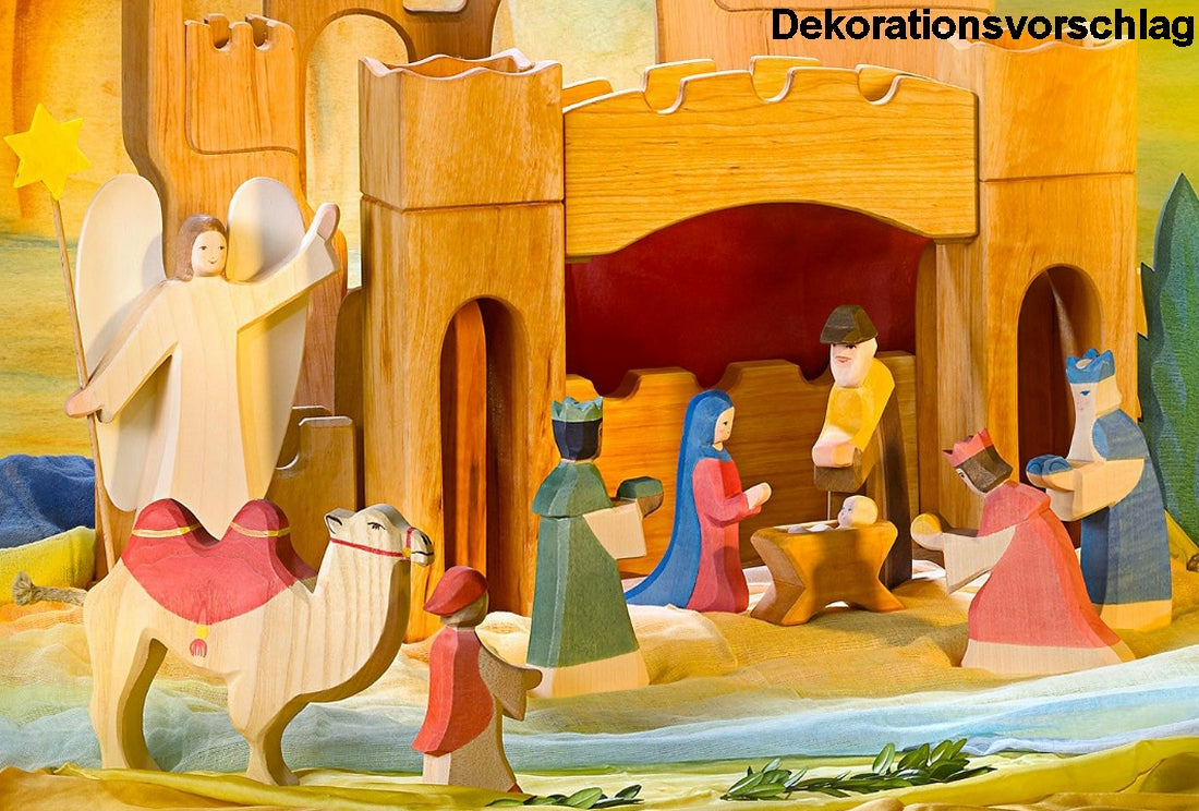 OSTHEIMER 41803 König grün aus Holz Höhe 16cm für Weihnachten Krippenfiguren