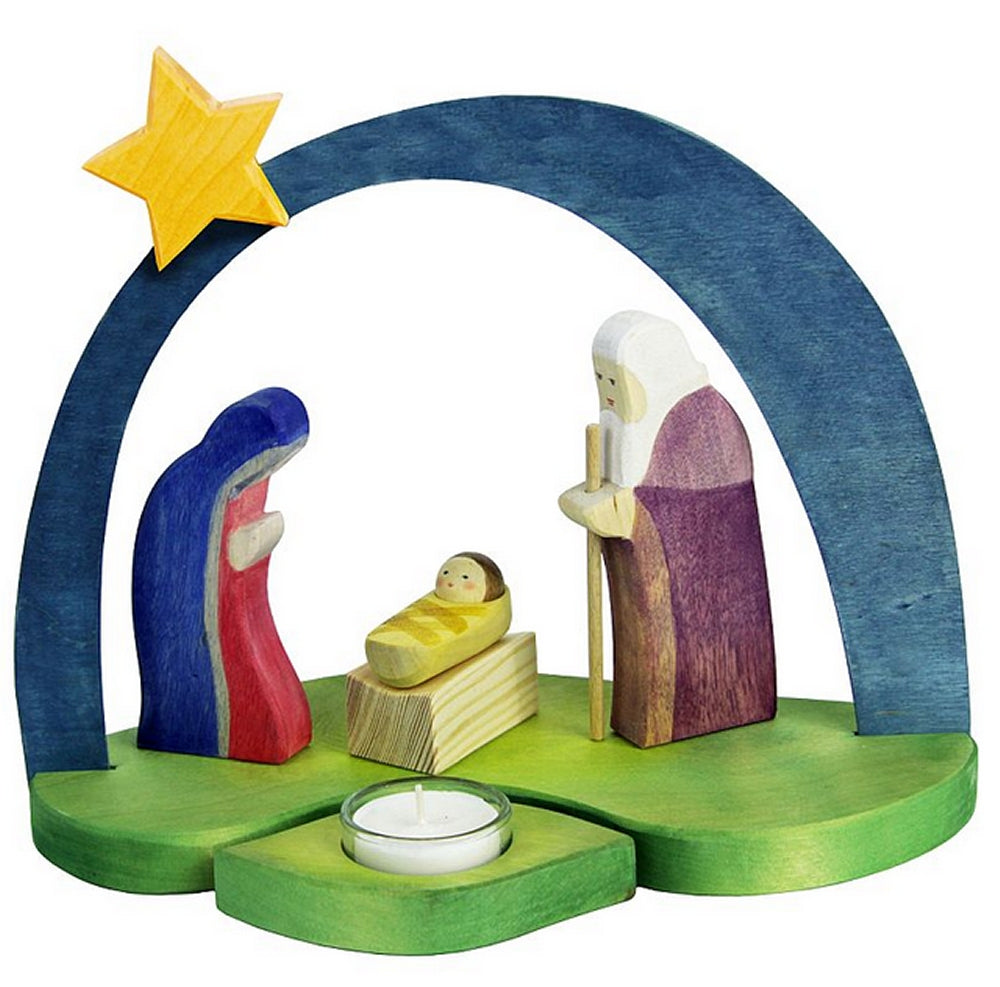 OSTHEIMER 5530280 Leuchter Krippe Leuchtbogen mit Maria & Josef & Jesus Weihnachtsschmuck