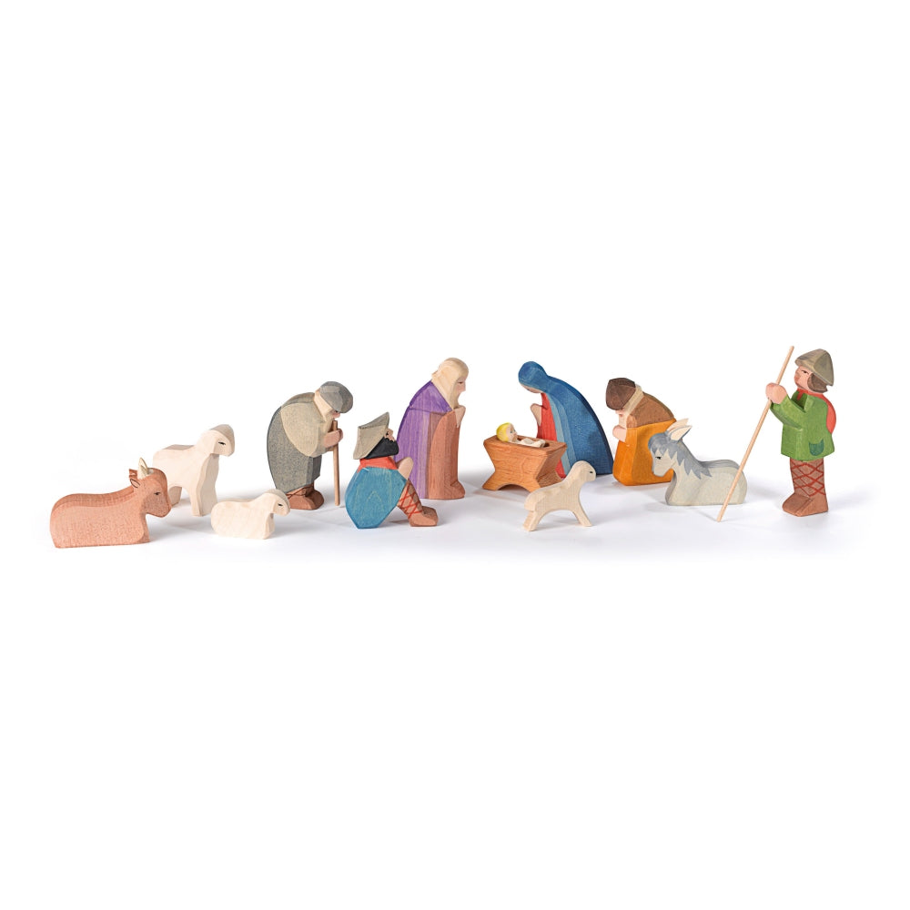 OSTHEIMER 6020 Krippen Sortiment 13teilig mit Figuren und Krippe Weihnachten Weihnachtskrippe