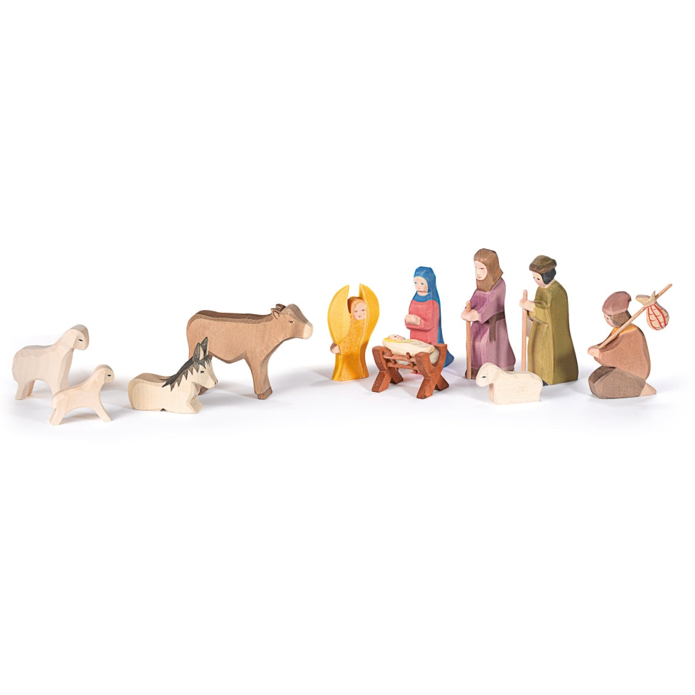 OSTHEIMER 60201 Krippen Sortiment II 13teilig mit Figuren und Krippe Weihnachten Weihnachtskrippe