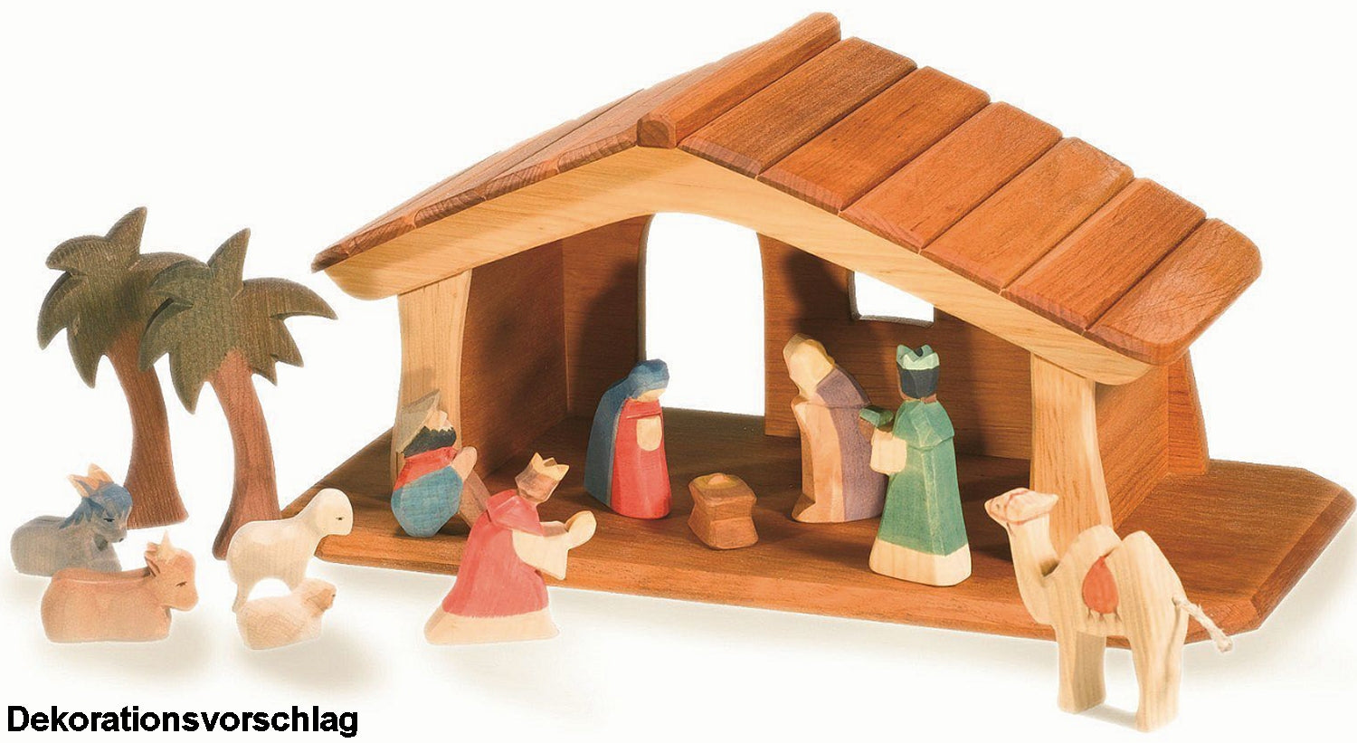 OSTHEIMER 66550 Palmengruppe Serie MINI 2 teilig mit Holzkiste Weihnachtskrippen Miniaturen