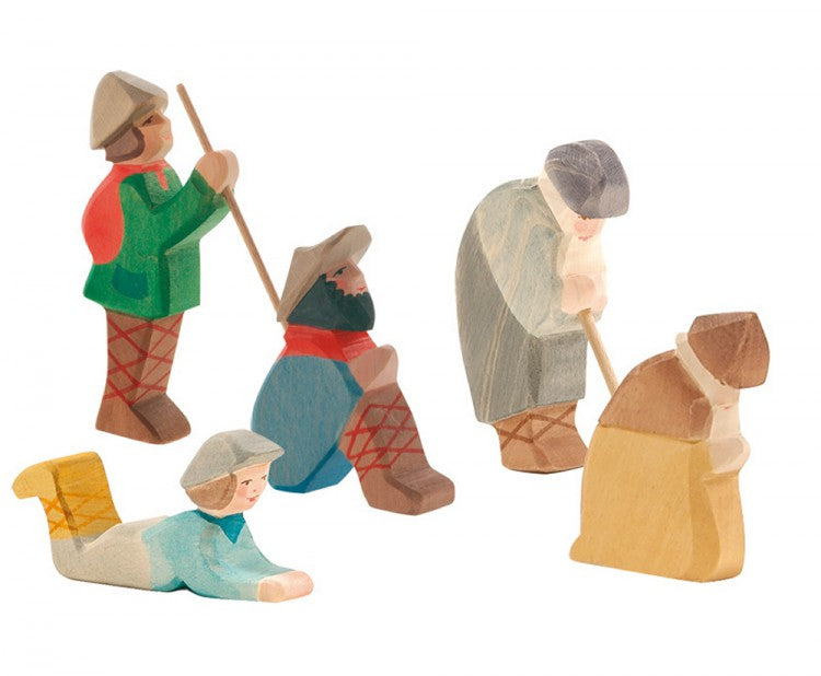 OSTHEIMER Set 4050 Hirtengruppe 5 Figuren aus Holz Serie Classic