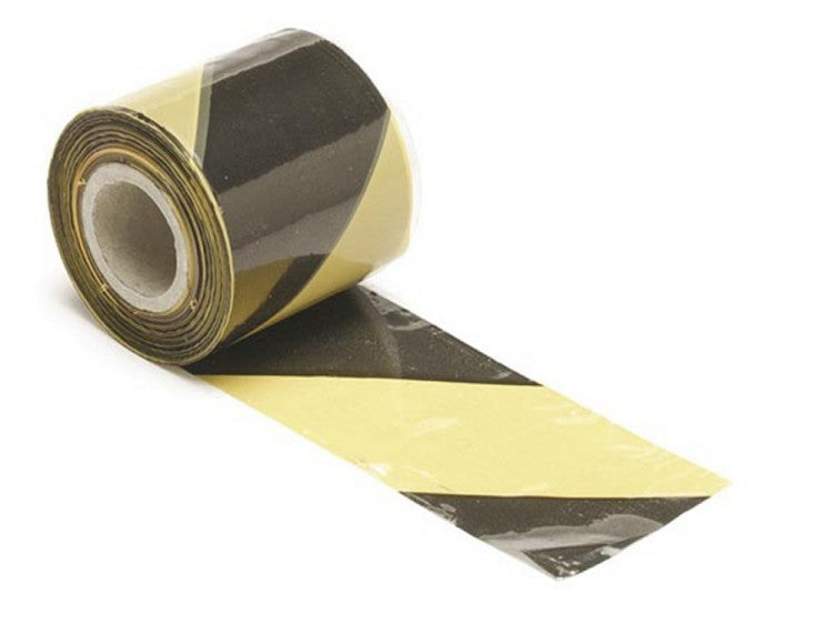 PEREL 1188-100 Trassierband 100m SCHWARZ-GELB Flatterband Absperrband 0,06€ / Meter