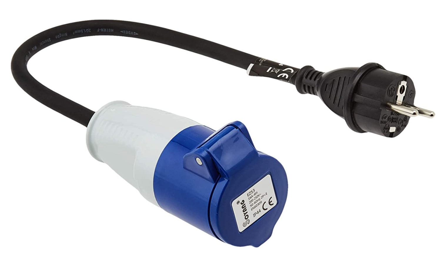 PEREL ECEEC Adapter Kabel von CEE Kupplung auf Schuko Stecker 230 Volt