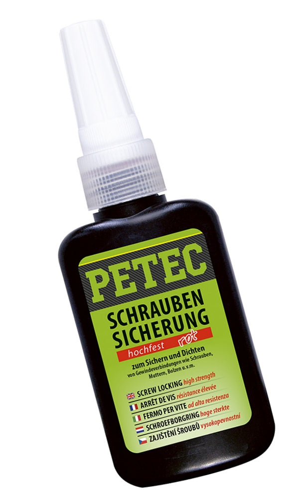 PETEC 92050 Schraubensicherung Hochfest Rot 50g Schrauben Sicherung