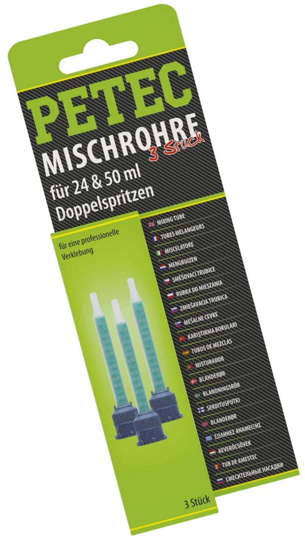 PETEC 98603 Mischrohre 3er Packung für 2K Doppelspritzen Doppelkartuschen Mischdüse