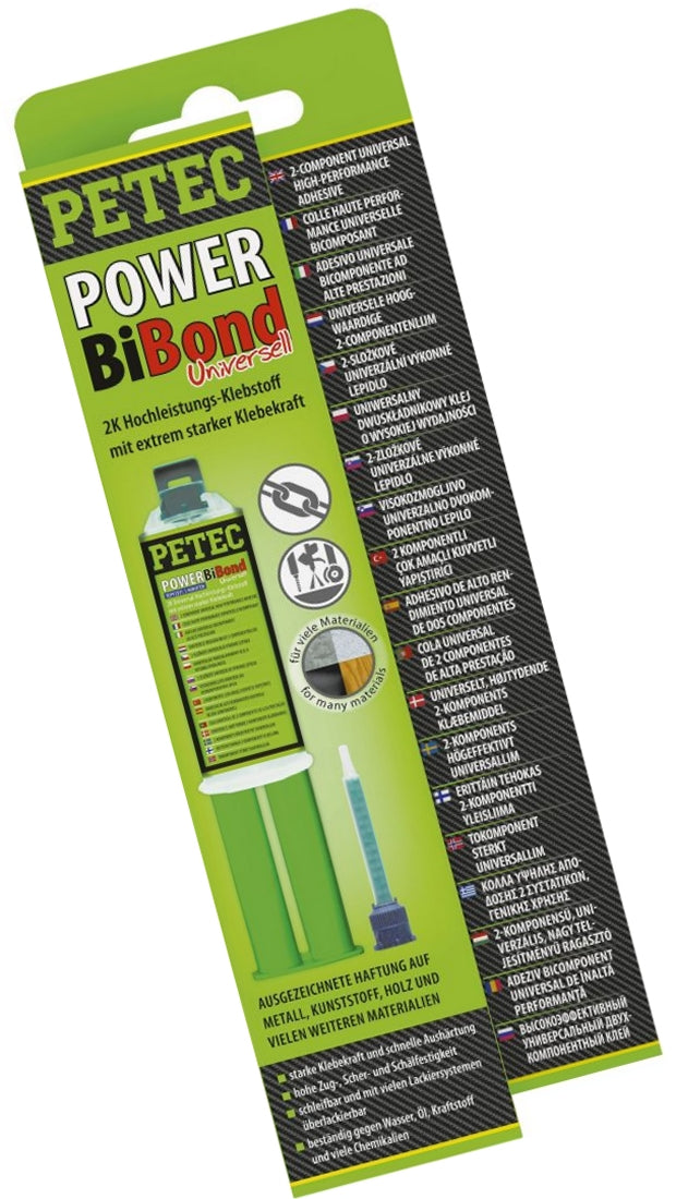 PETEC 98625 POWER BiBond 2 Komponeneten Kleber extrem stark 24ml SB Karte