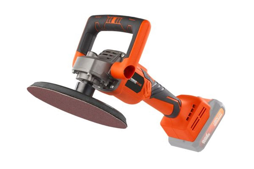 VARO POWDP4070 Powerplus Winkelpoliermaschine bürstenlos 20V Ø180mm mit Zubehör ohne Batterie und Ladegerät