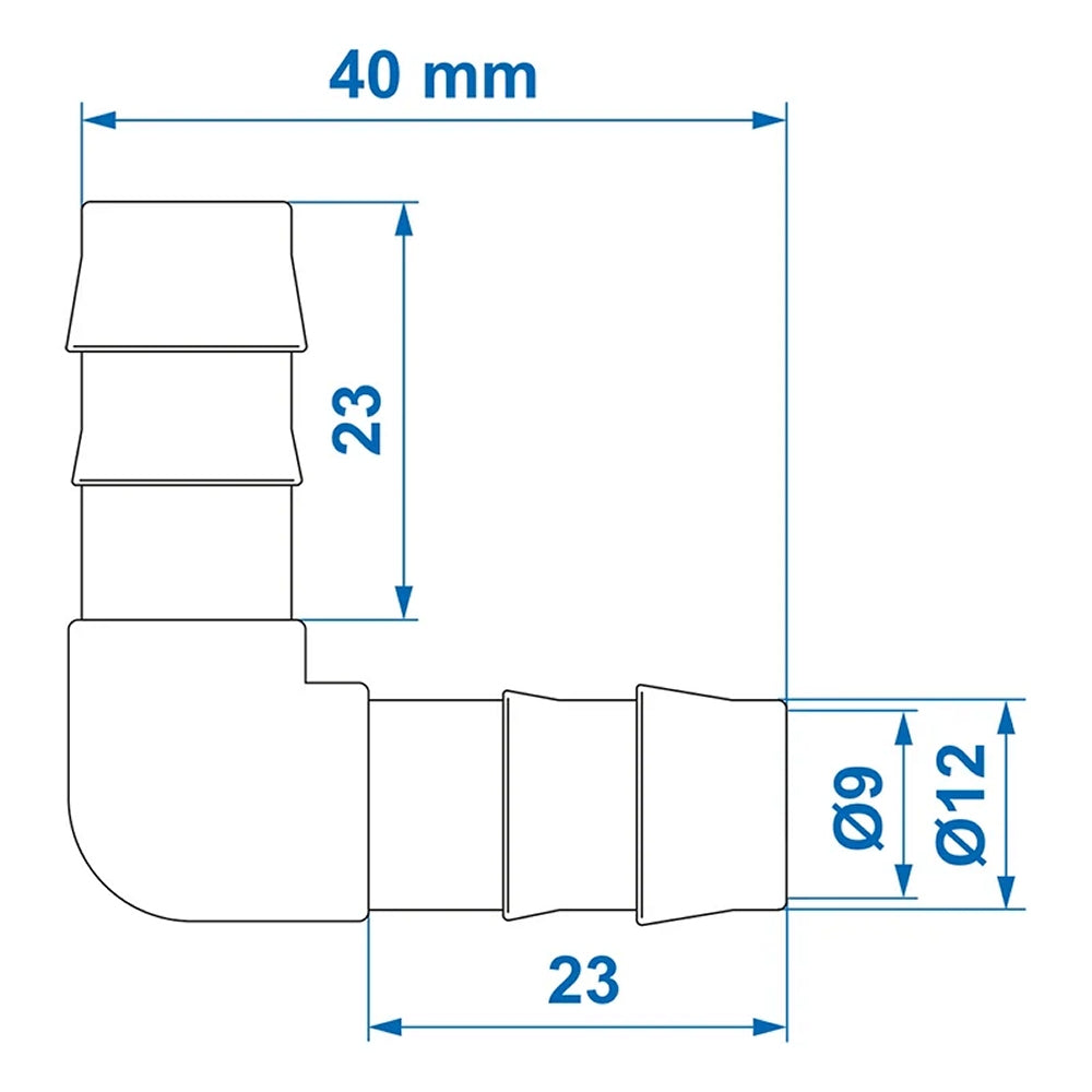 ProPlus 151204V02S Schlauchverbinder gewinkelt Außen Ø12mm Länge 40mm