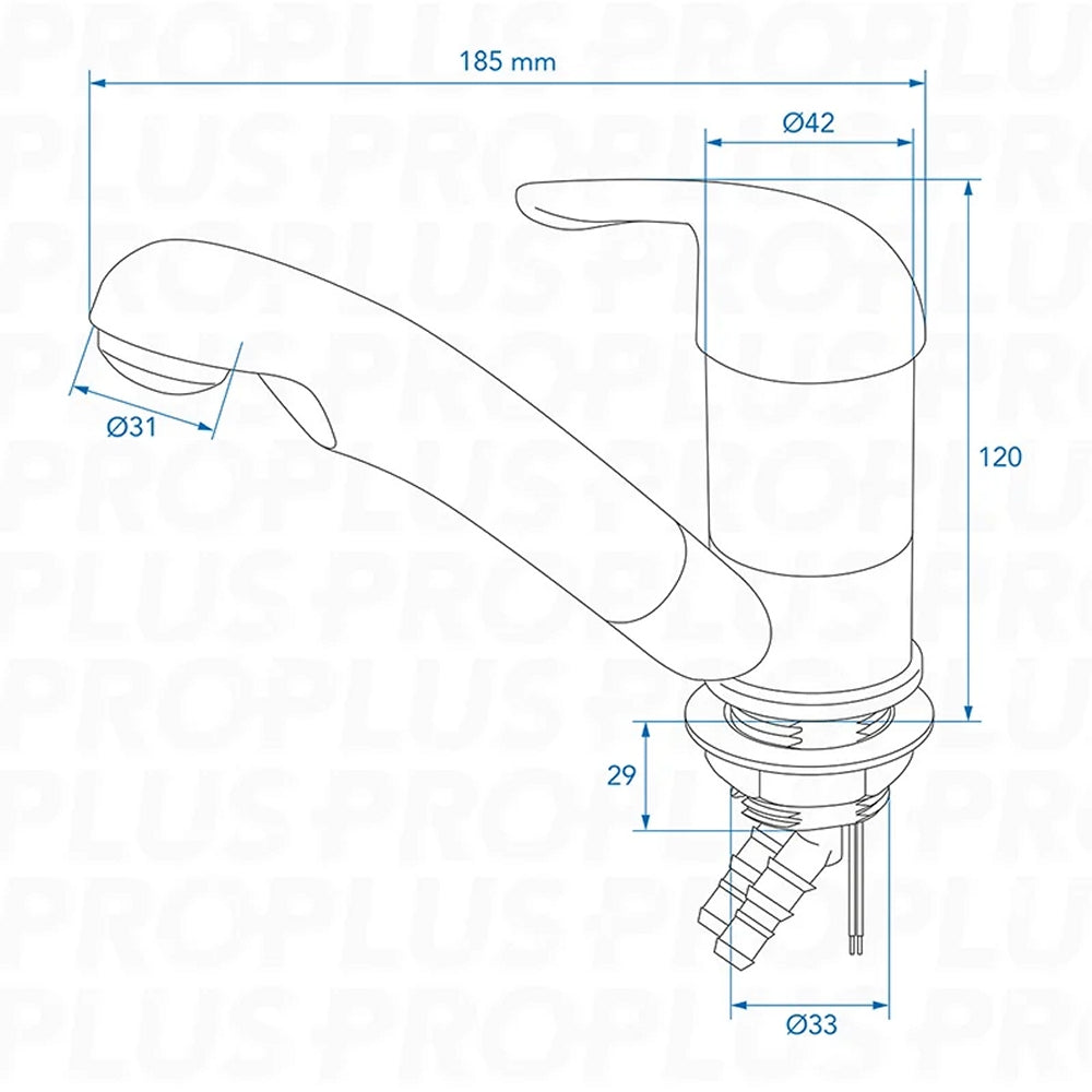 ProPlus 151214V04S Mischbatterie Carino Keramikeinsatz Ø33mm Chrom