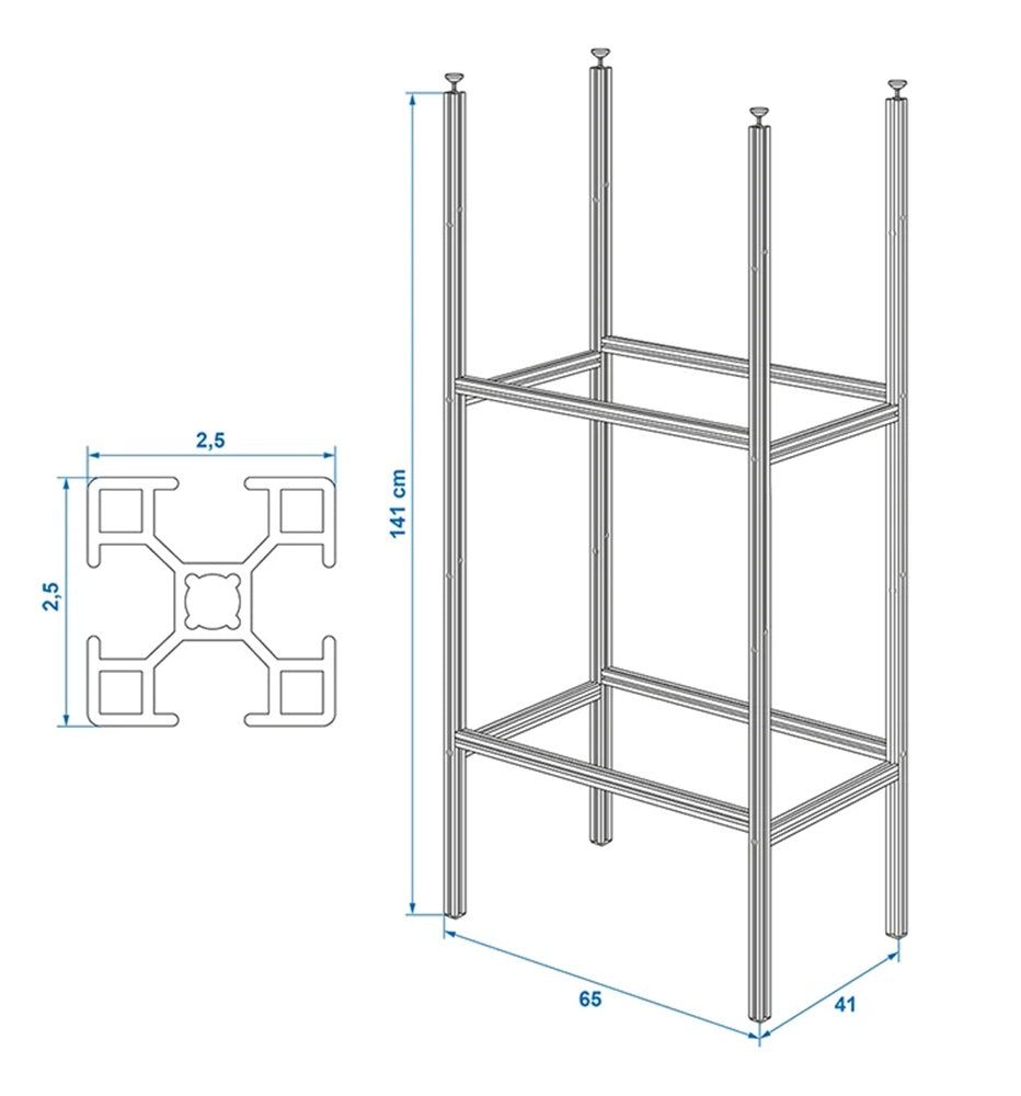 ProPlus 230400 Aufbewahrungssystem Aluminium für Wohnmobilgarage Basispaket