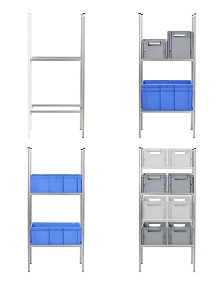 ProPlus 230400AC01 Aufbewahrungssystem Aluminium für Wohnmobilgarage Erweiterungspaket mit Stütze und Trägern