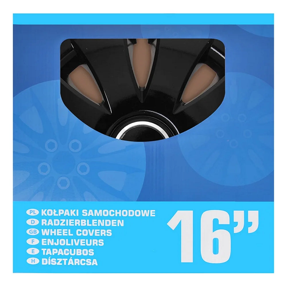 ProPlus 310852S Satz Radblenden Radkappen Aura Schwarz 16 Zoll 4 Stück