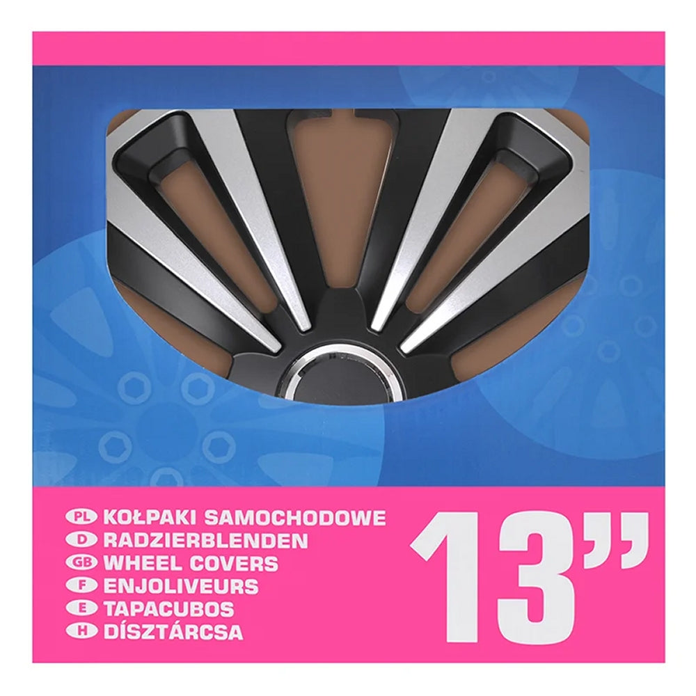 ProPlus 310862S Satz Radblenden Radkappen Terra  Silber/Schwarz 13 Zoll 4 Stück