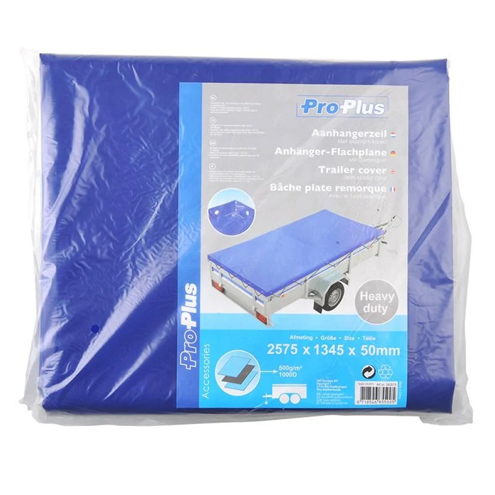 ProPlus 340818 Anhänger Flachplane mit Gummigurt 2575x1345x50mm Ladungssicherung