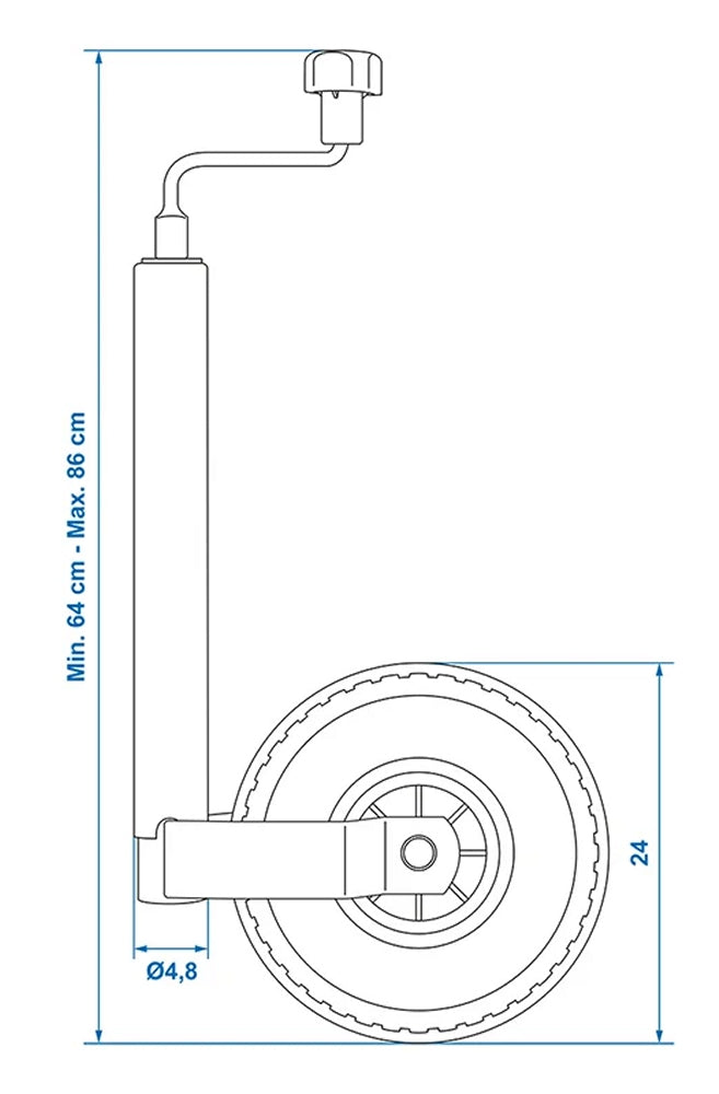 ProPlus 341503 Stützrad 48mm Kunststofffelge mit Luftreifen 260x85mm