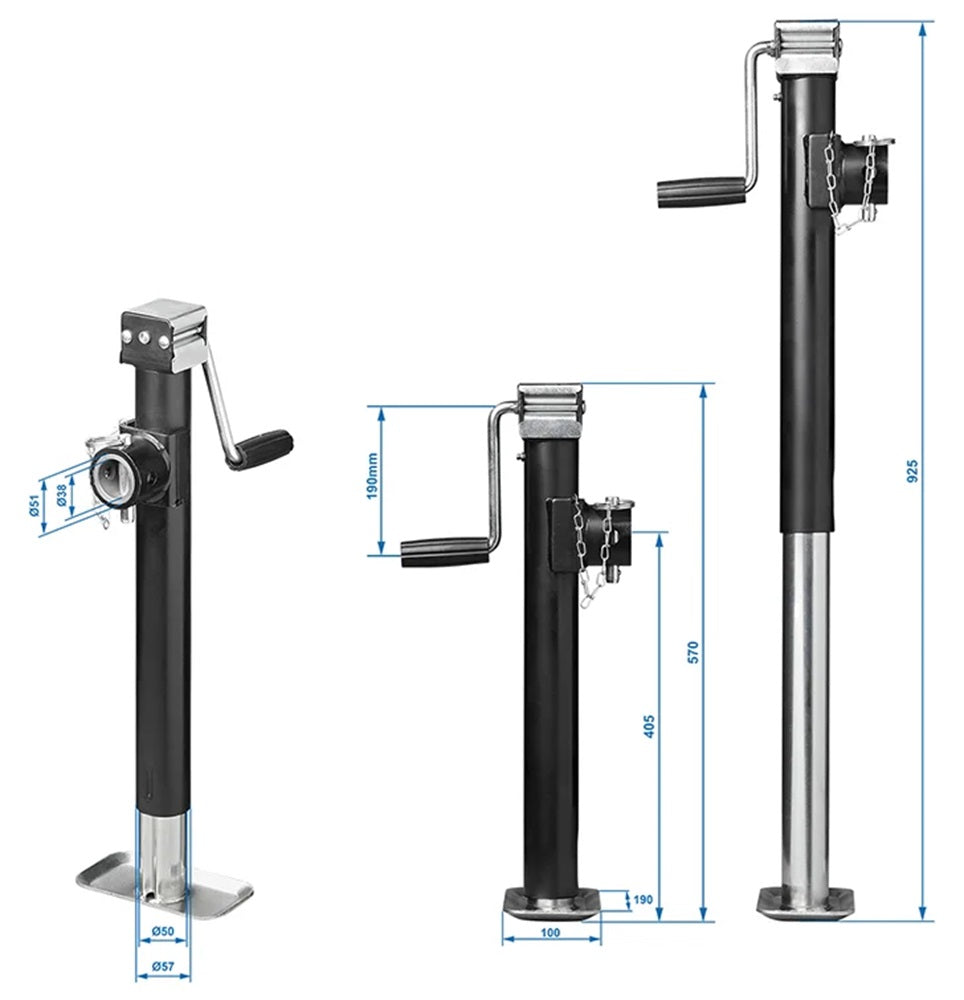 ProPlus 341520V02 Abstellstütze ausdrehbar Heavy Duty SH57/5000 Kurbelstütze