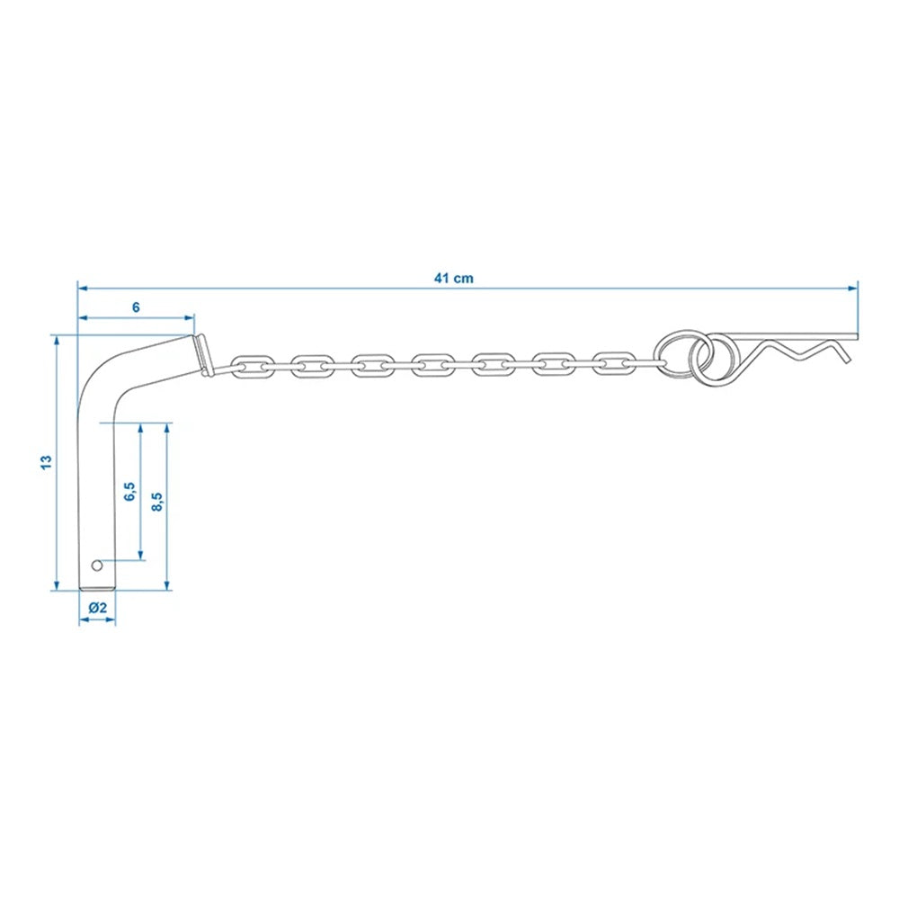 ProPlus 341522AC01 Sperrbolzen mit Sicherungsstift und Kette für Abstellstütze