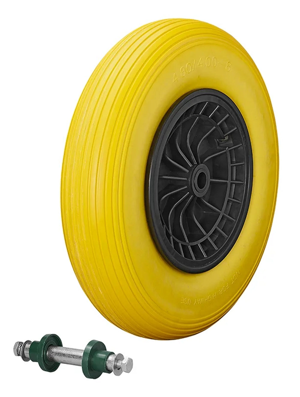 ProPlus 341568PU PU Reifen mit Kunststofffelge 16" inkl. Achse 20mm Ersatzrad 