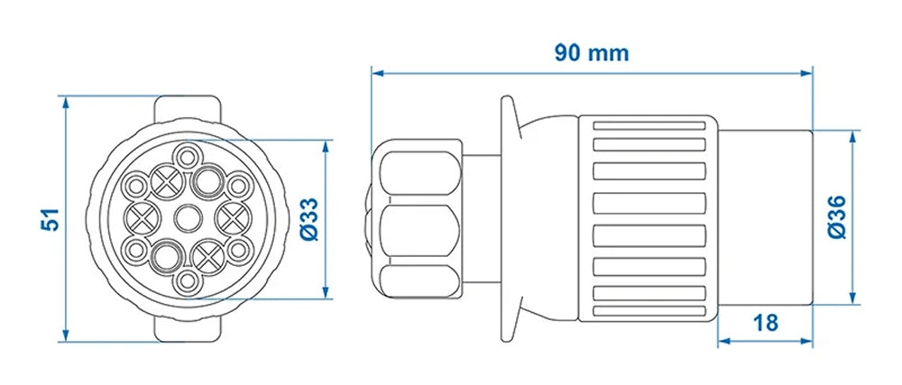 ProPlus 343510 Stecker 7 polig PVC System Multicon West Anhängerstecker