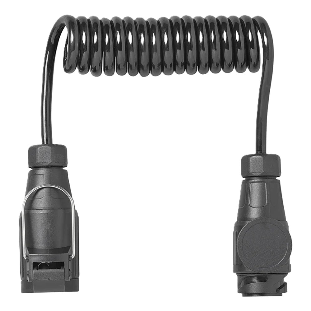 ProPlus 343541V03 Spiralkabel 1,5 Meter aus PVC 8 Adern mit Stecker und Steckdose 13 polig