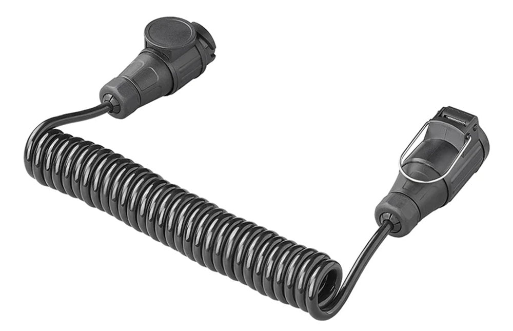 ProPlus 343541V04 Spiralkabel 3 Meter aus PVC 8 Adern mit Stecker und Steckdose 13 polig