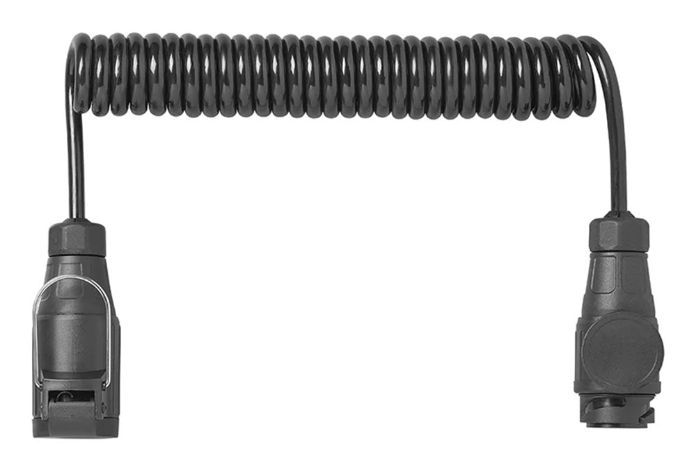 ProPlus 343541V04 Spiralkabel 3 Meter aus PVC 8 Adern mit Stecker und Steckdose 13 polig