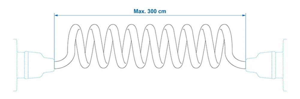 ProPlus 343541V04 Spiralkabel 3 Meter aus PVC 8 Adern mit Stecker und Steckdose 13 polig