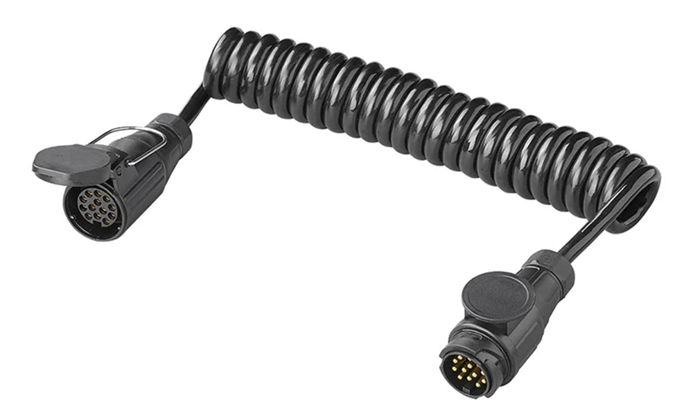 ProPlus 343541V06 Spiralkabel 3 Meter aus PVC 13 Adern mit Stecker und Steckdose 13 polig