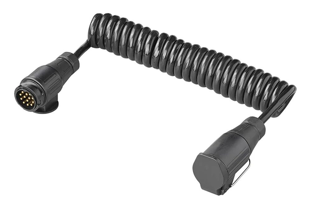 ProPlus 343541V06 Spiralkabel 3 Meter aus PVC 13 Adern mit Stecker und Steckdose 13 polig