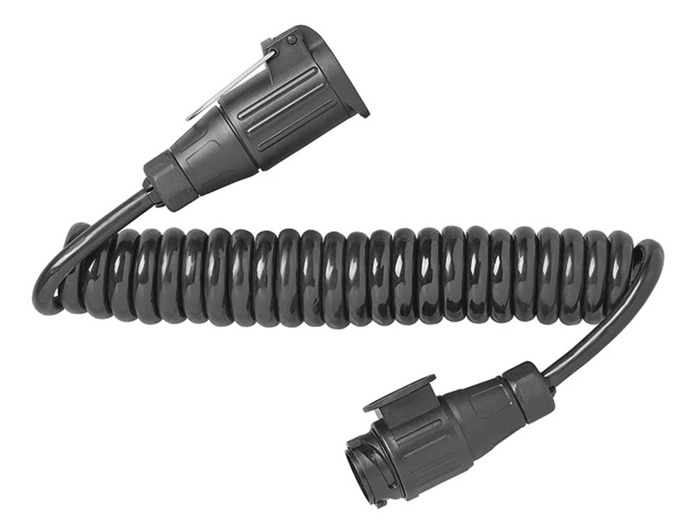 ProPlus 343541V06 Spiralkabel 3 Meter aus PVC 13 Adern mit Stecker und Steckdose 13 polig