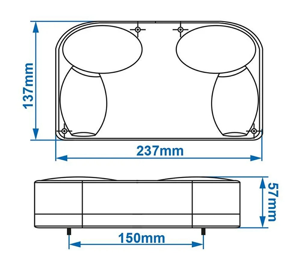 ProPlus 343646L Rückleuchte 6 Funktionen 237x137mm links für Anhänger Wohnwagen Wohnmobil