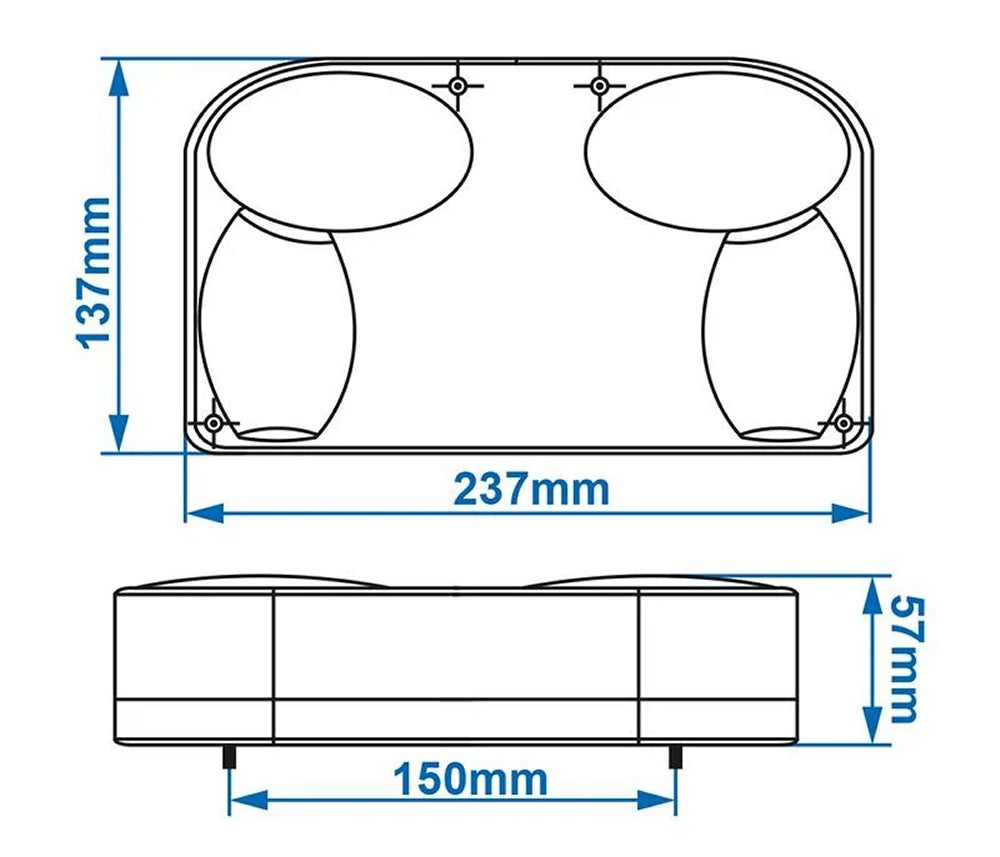 ProPlus 343646R Rückleuchte 6 Funktionen 237x137mm rechts für Anhänger Wohnwagen Wohnmobil