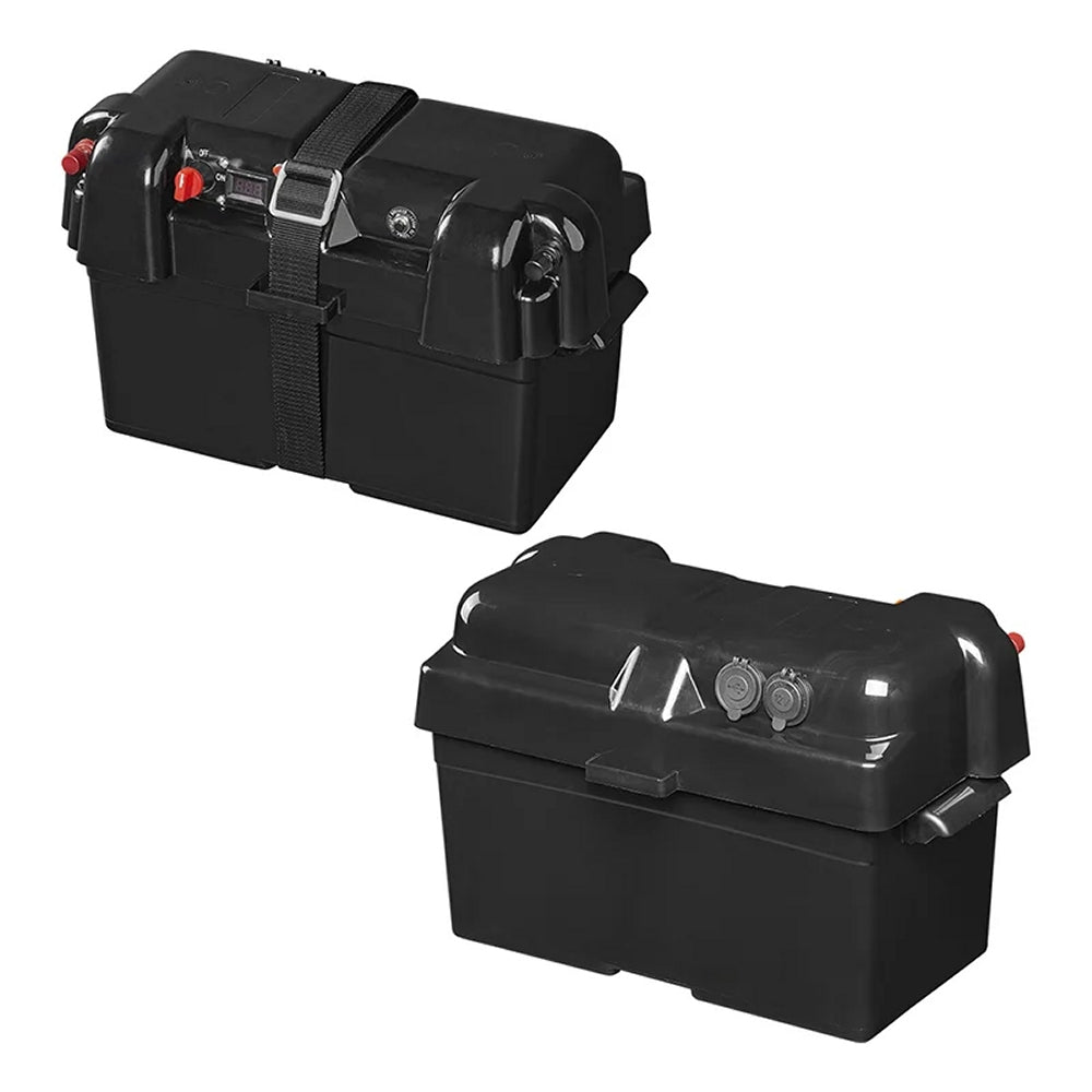 ProPlus 346984V02 Batteriebox 35x18x20cm 2 x USB - 1 x 12V Steckdose Voltmeter