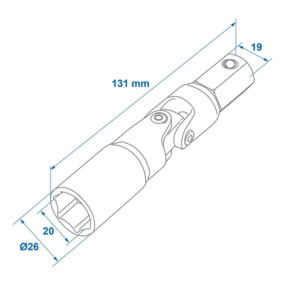 ProPlus 360024V01 Kardangelenk Adapter für Ausdrehstütze 19mm