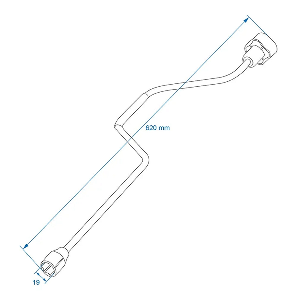 ProPlus 360025 Handkurbel 620mm / 19mm für Ausdrehstütze