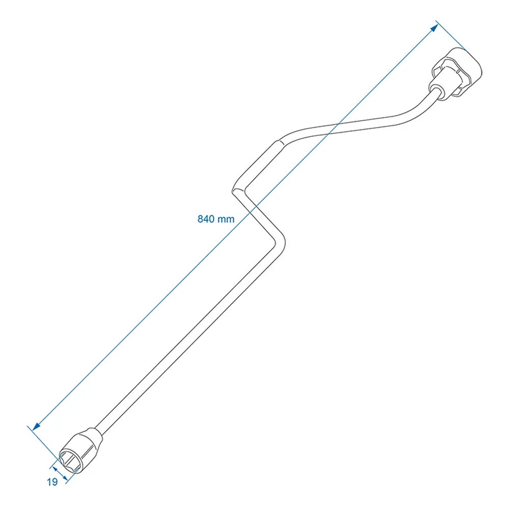 ProPlus 360027 Handkurbel 840mm / 19mm für Ausdrehstütze