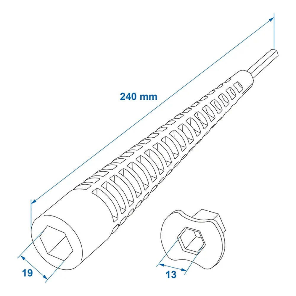 ProPlus 360034 Adapterverlängerung 240mm / 19mm & 13mm Adapter für Ausdrehstütze Steckschlüssel