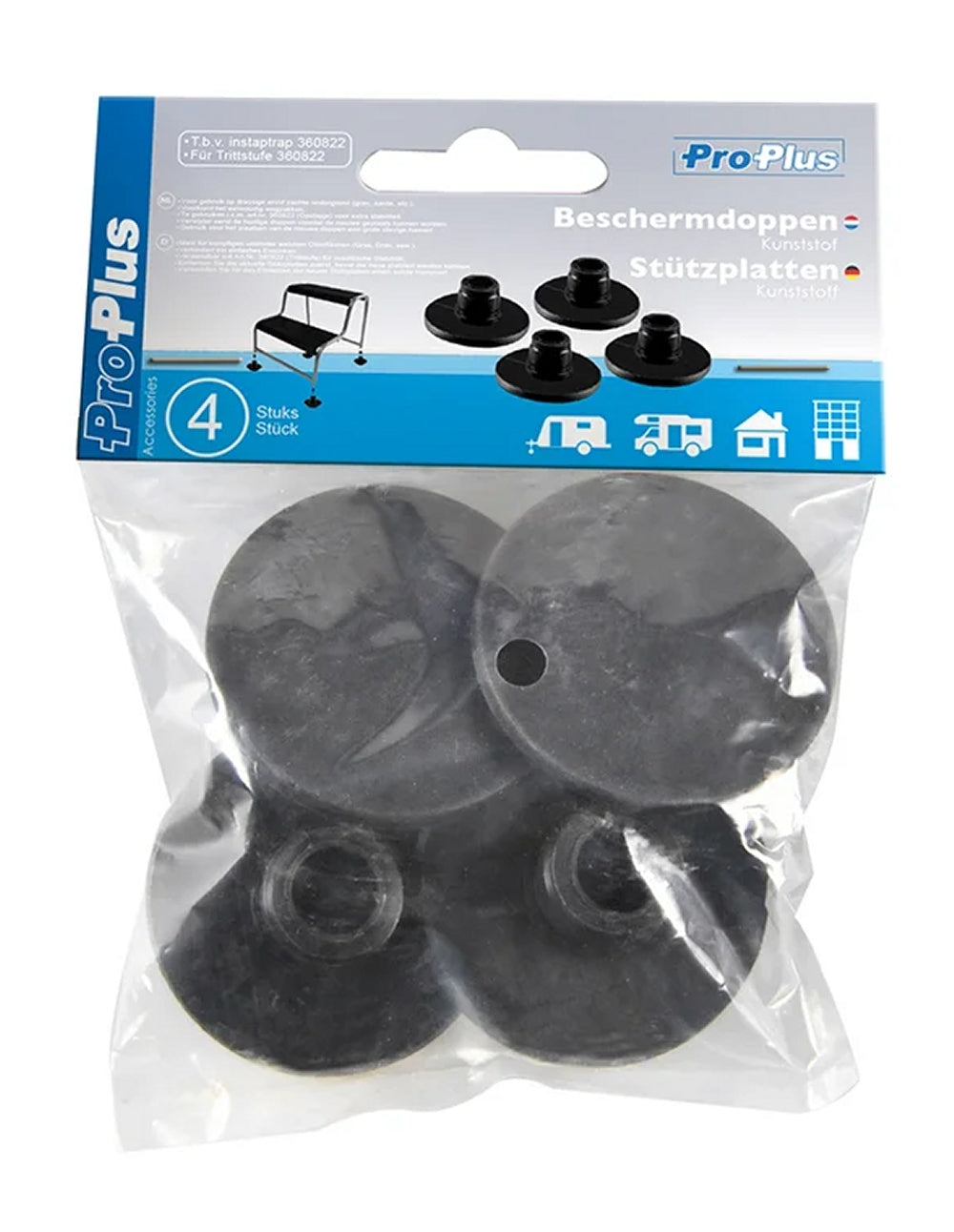 ProPlus 360825 4Stück Stützplatten Kunststofffüße für Trittstufe 360828V01 / 360829V01