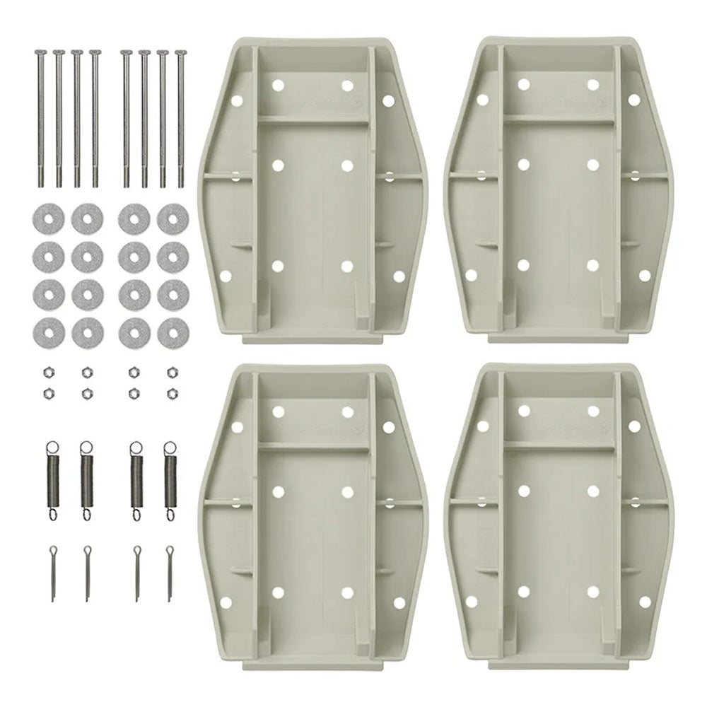 ProPlus 361519 4 Stück Stützplatten mit Feder Unterlegplatten für Eckstützen auf weichem Boden