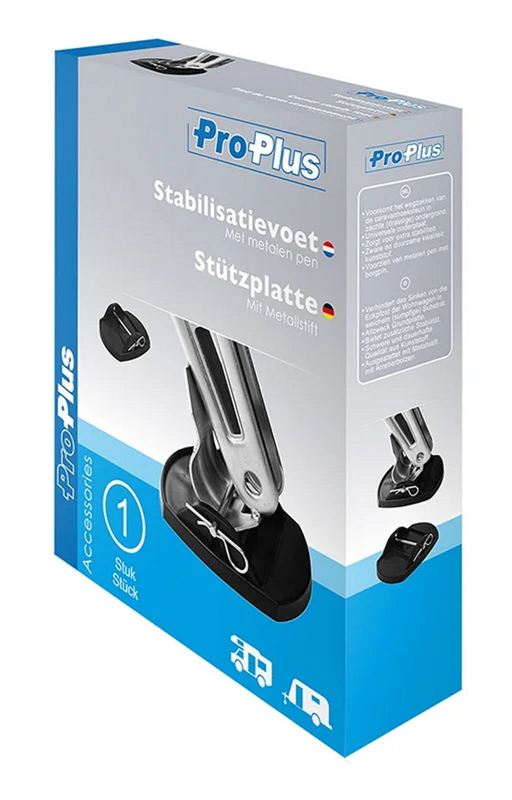 ProPlus 361524 1 Stück Stützplatte mit Metallstift Unterlegplatte für Eckstützen auf weichem Boden