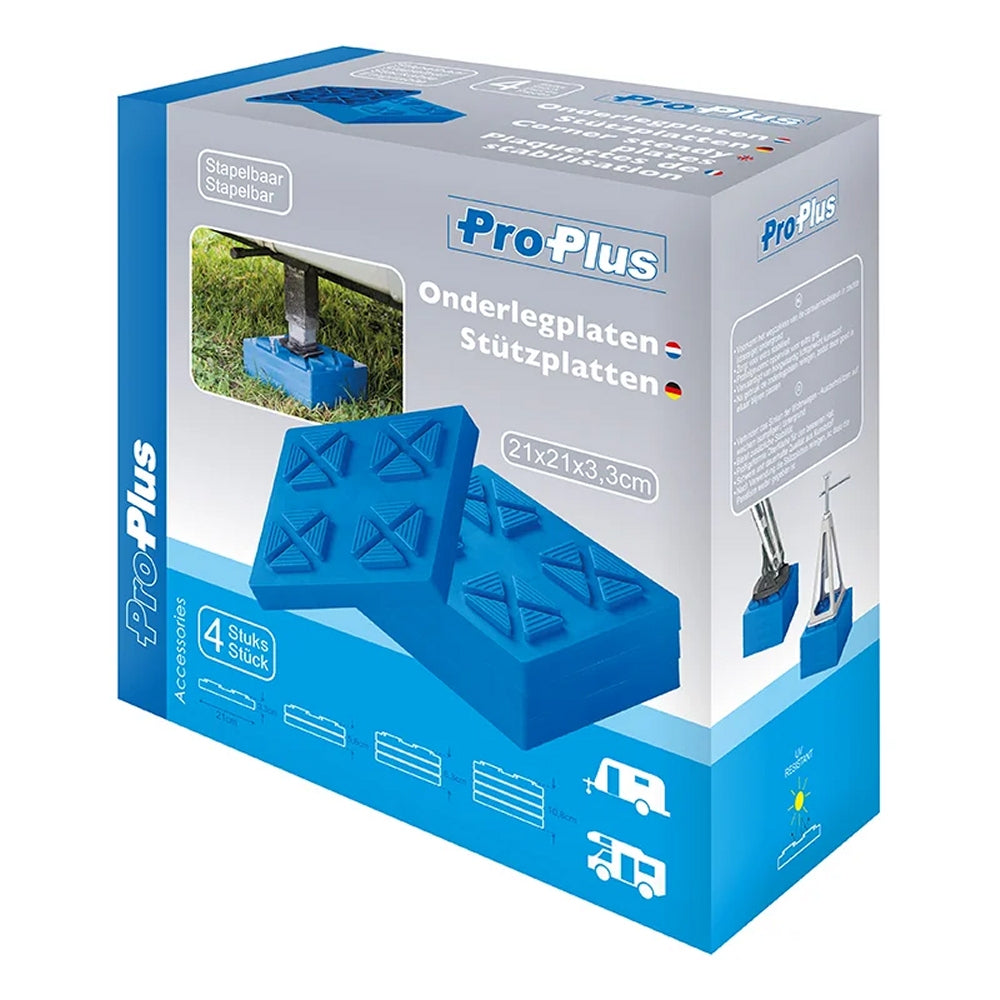 ProPlus 361538 4 Stück stapelbare Stützplatten für Ausdrehstützen