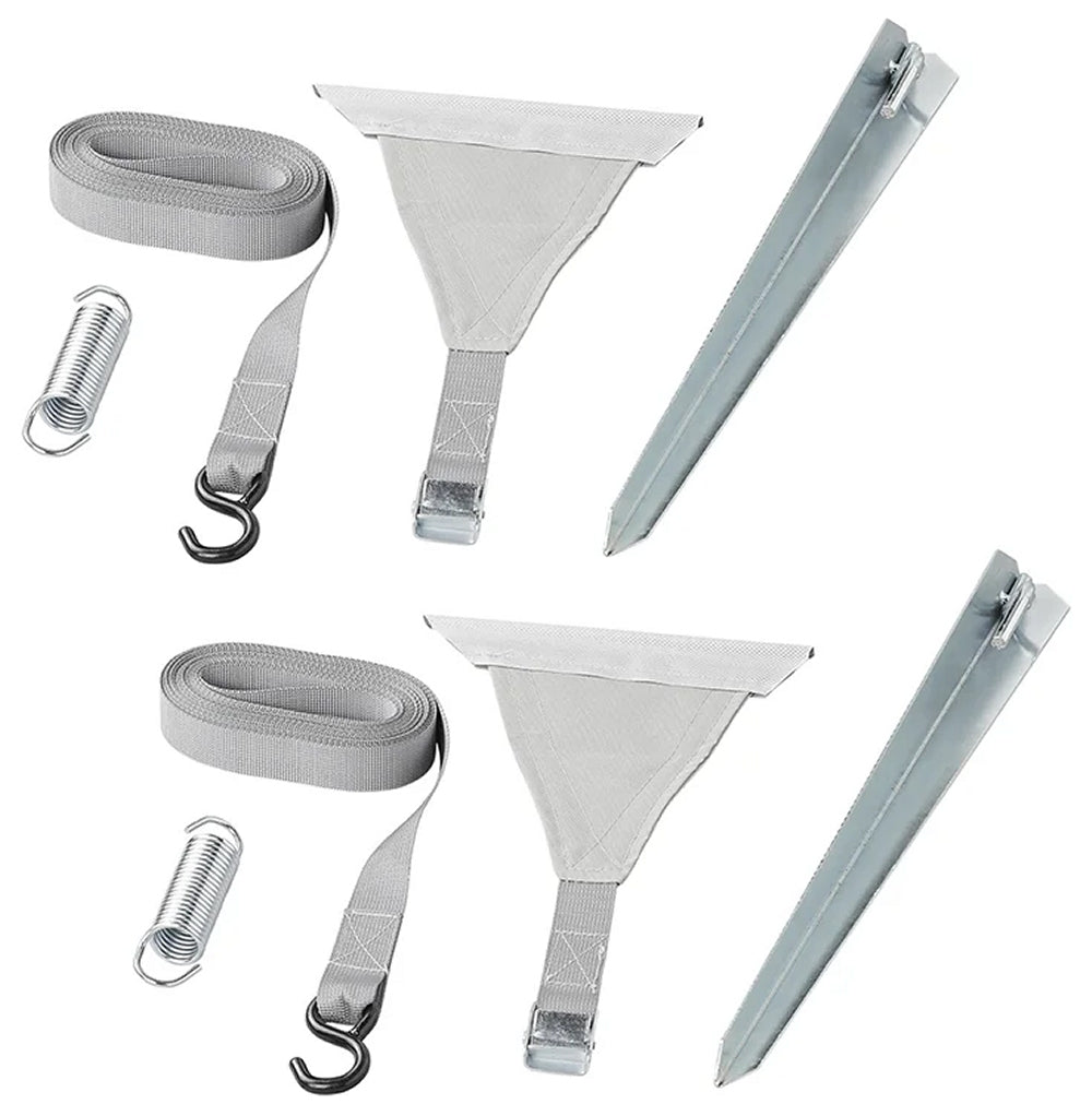 ProPlus 361729 Abspannset Abspannband Set 2x4,8M mit Kederbefestigung für Markisenschiene gegen Sturm