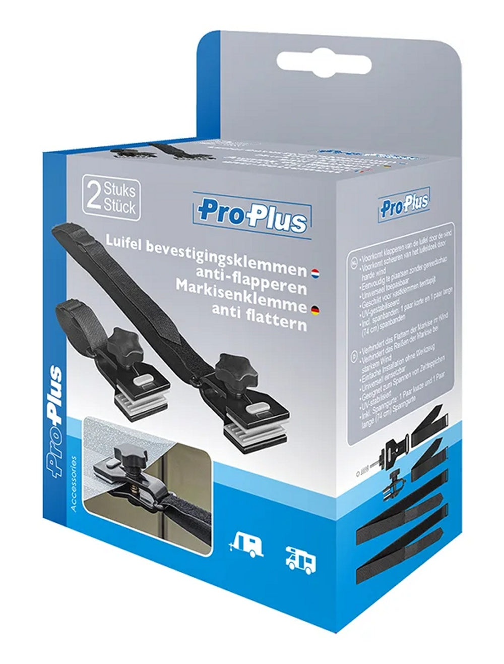 markise anti flatter ProPlus 361732V01 2 Stück Markisenklemme Anti Flattern Zeltteppich