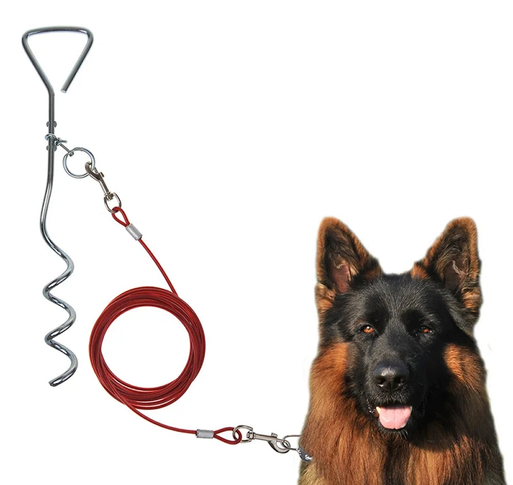 ProPlus 361857 Anlegespirale mit Kabelleine Erdhaken Grundanker Hunde Hundeleine