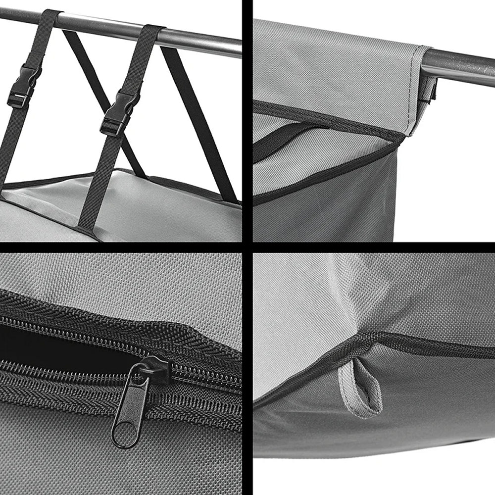 ProPlus 362067 Hängeaufbewahrung 4 Fächer 34 x 34 x 96cm mit Reißverschlussfach & 7mm Keder