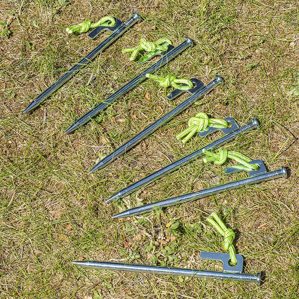 ProPlus 364662S 6 Stück Felsbodenheringe 20cm Verzinkter Stahl mit P-Haken Heavy Duty