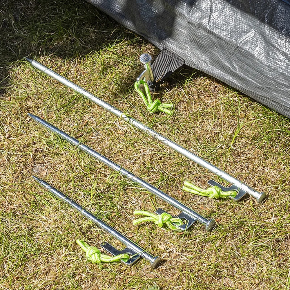 ProPlus 364662V02S 6 Stück Felsbodenheringe 40cm Verzinkter Stahl mit P-Haken Heavy Duty