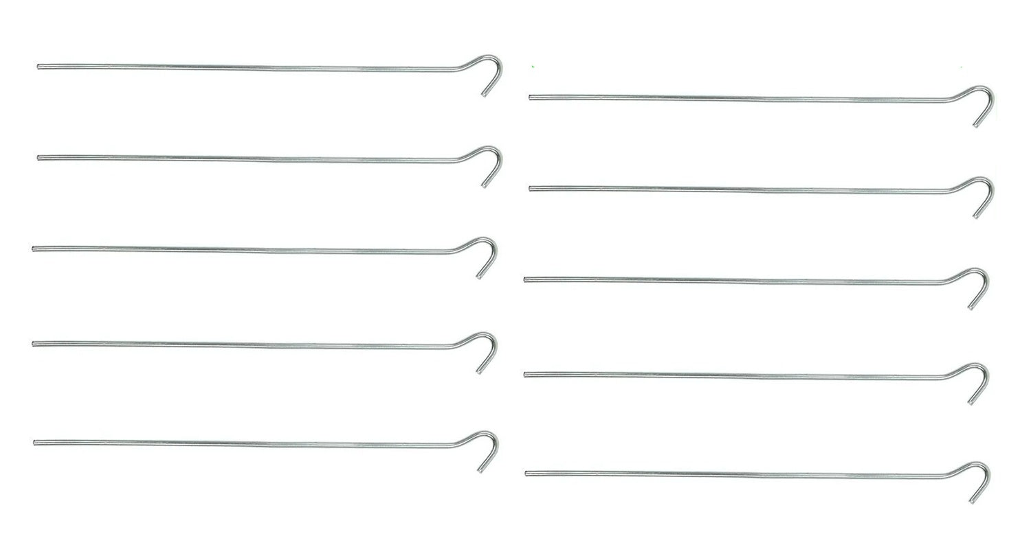 ProPlus 364686S 10 Stück Zelthering 30cm Metall mit offener Öse im Blister Zelt Zubehör