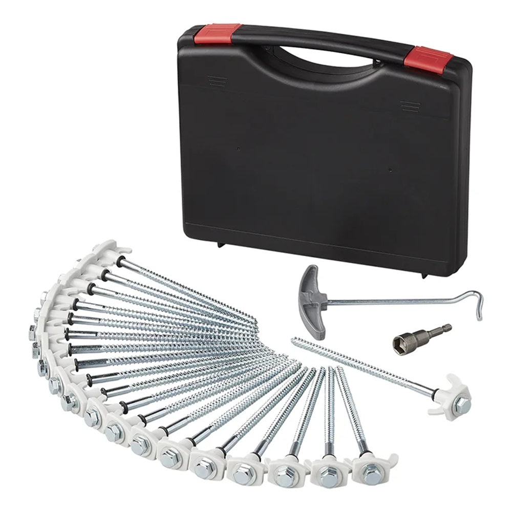 ProPlus 365014 Satz Zeltheringe 20cm Metall schraubbar mit Kunststoffhaken Adapter